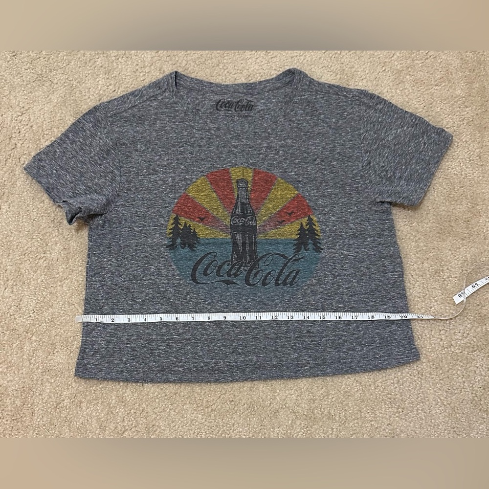 Coca Cola Cropped Heather Gray Graphic Tee Lucky Brand